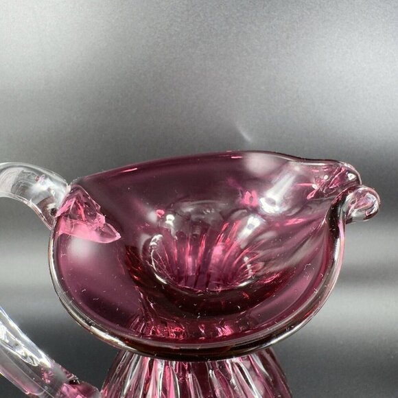 Vintage Rossi Glass Cranberry Pitcher Carafe Hand Blown Canadian Glass VTG - Picture 5 of 16